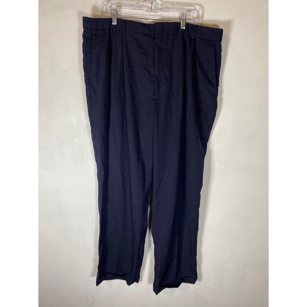 Dockers Navy Double Pleated Wool Blend Dress Slacks Straight Leg Business 42x32